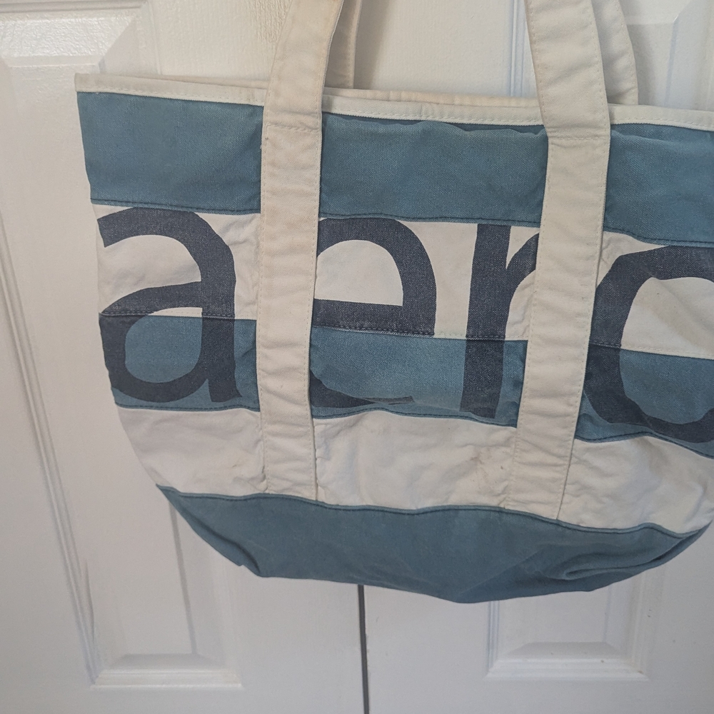 Aero Blue and White Tote Bag